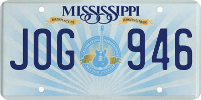 MS license plate JOG946