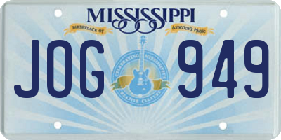 MS license plate JOG949