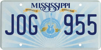 MS license plate JOG955