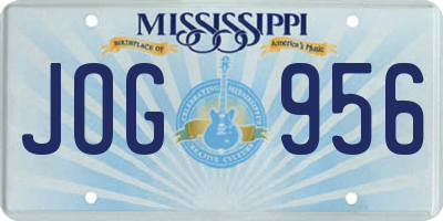 MS license plate JOG956