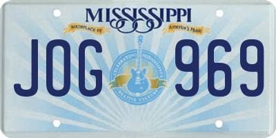 MS license plate JOG969