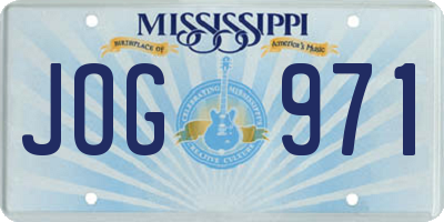 MS license plate JOG971