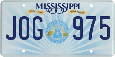 MS license plate JOG975