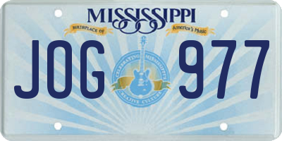 MS license plate JOG977