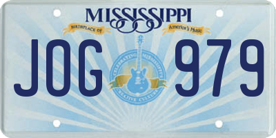 MS license plate JOG979
