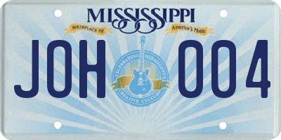 MS license plate JOH004