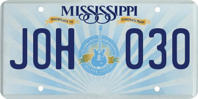 MS license plate JOH030