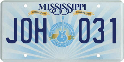 MS license plate JOH031