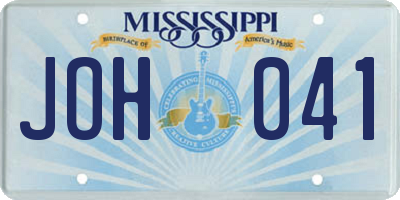 MS license plate JOH041