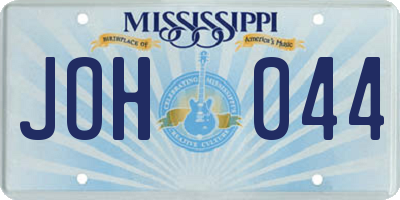 MS license plate JOH044
