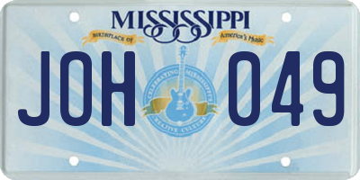 MS license plate JOH049