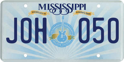 MS license plate JOH050