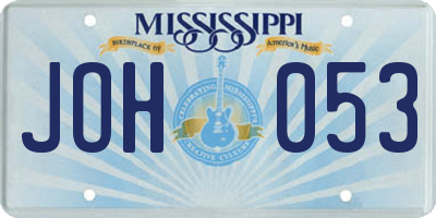 MS license plate JOH053