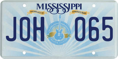 MS license plate JOH065