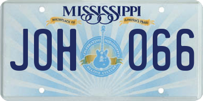 MS license plate JOH066