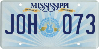 MS license plate JOH073
