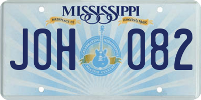 MS license plate JOH082