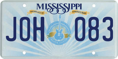 MS license plate JOH083