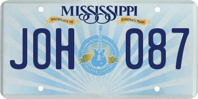 MS license plate JOH087