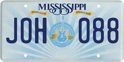 MS license plate JOH088