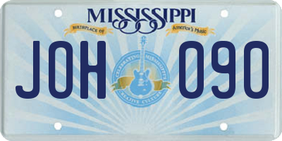 MS license plate JOH090