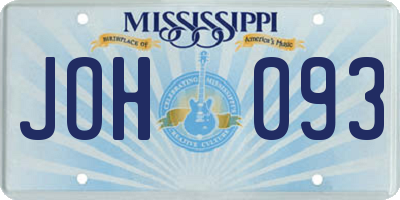 MS license plate JOH093