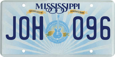 MS license plate JOH096