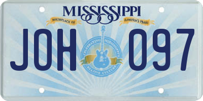 MS license plate JOH097