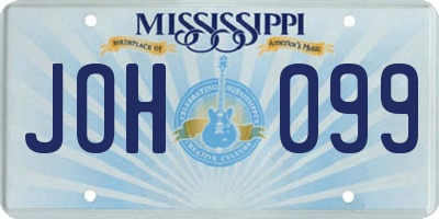 MS license plate JOH099