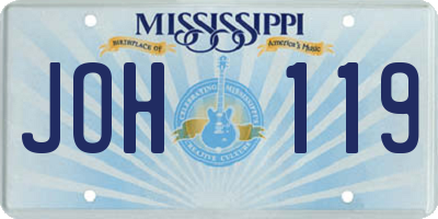 MS license plate JOH119