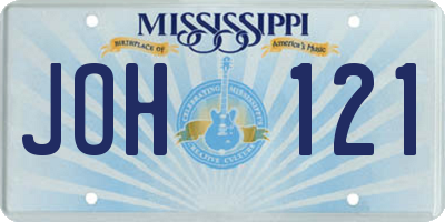 MS license plate JOH121
