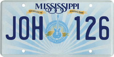 MS license plate JOH126