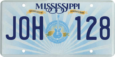 MS license plate JOH128