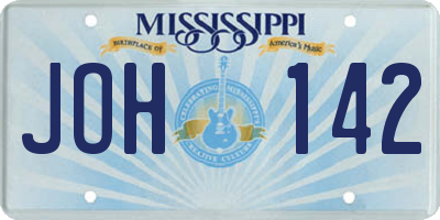 MS license plate JOH142