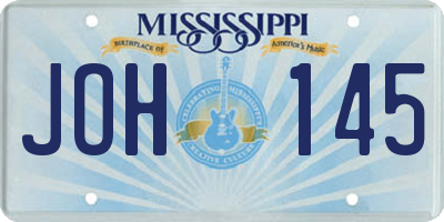 MS license plate JOH145