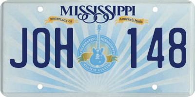 MS license plate JOH148