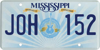 MS license plate JOH152
