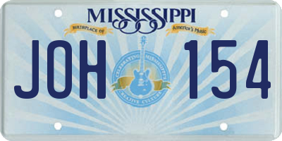 MS license plate JOH154