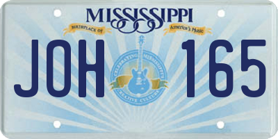MS license plate JOH165