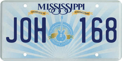 MS license plate JOH168
