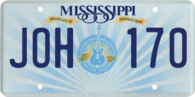 MS license plate JOH170