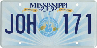 MS license plate JOH171
