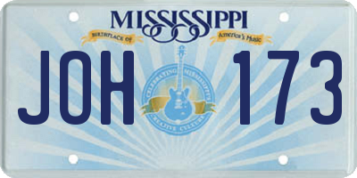MS license plate JOH173