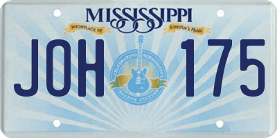 MS license plate JOH175