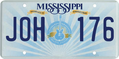MS license plate JOH176