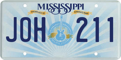 MS license plate JOH211