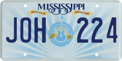 MS license plate JOH224