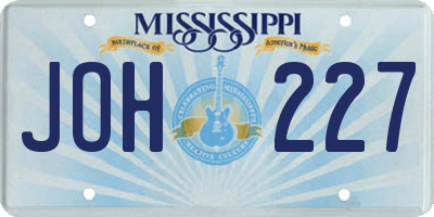 MS license plate JOH227