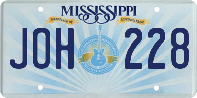 MS license plate JOH228