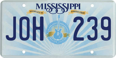 MS license plate JOH239